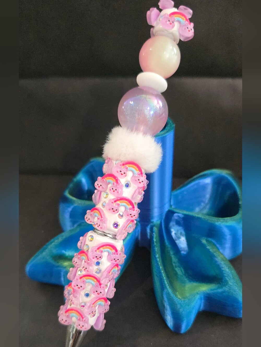 Pink Rainbow Beaded Pen